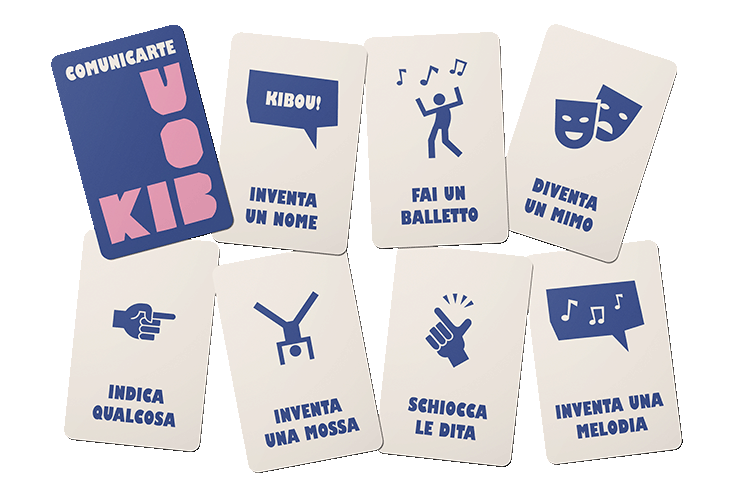 Mockup delle comunicarte del gioco Kibou