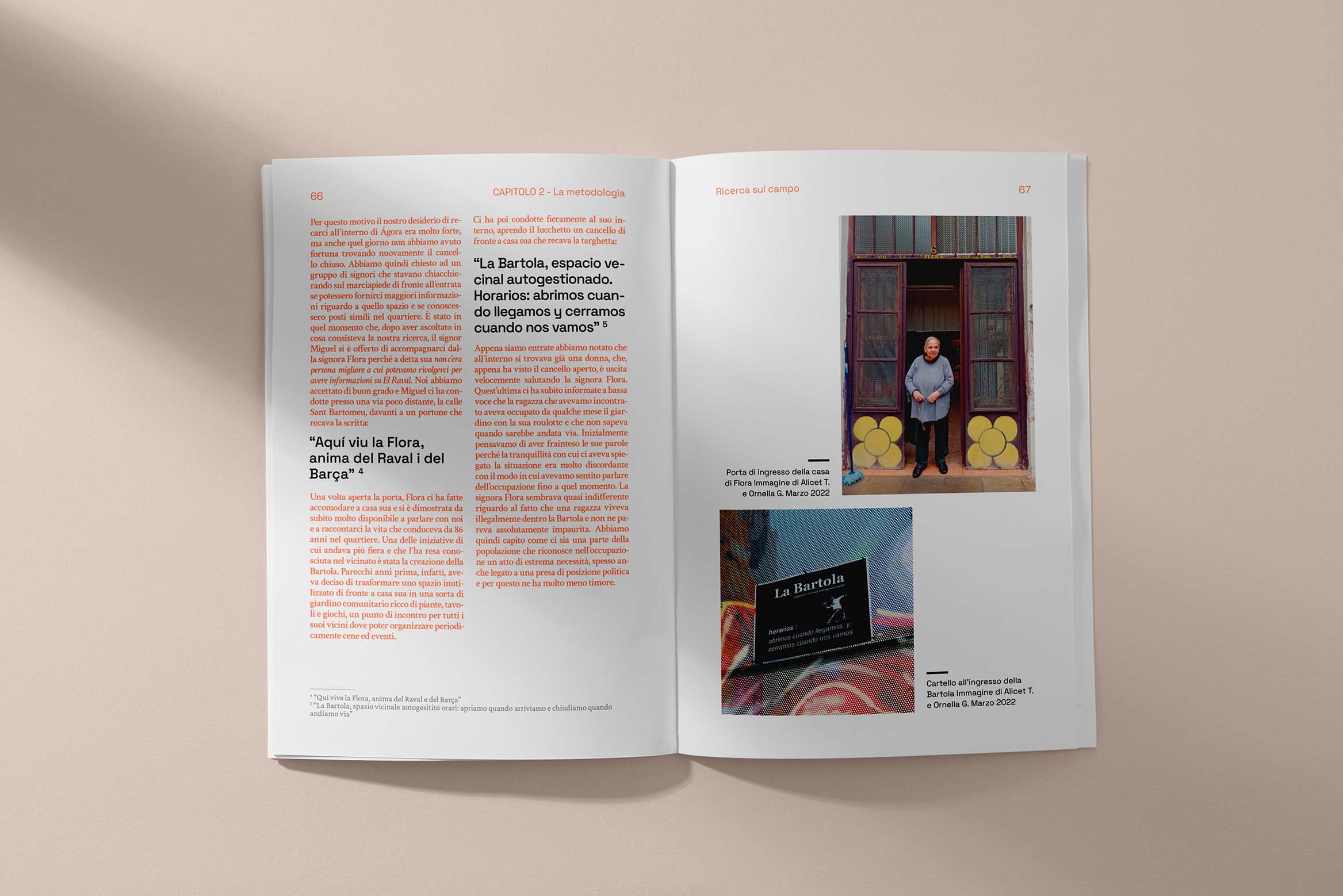Mockup dell'interno del libro El Raval, un barrio de contrastes