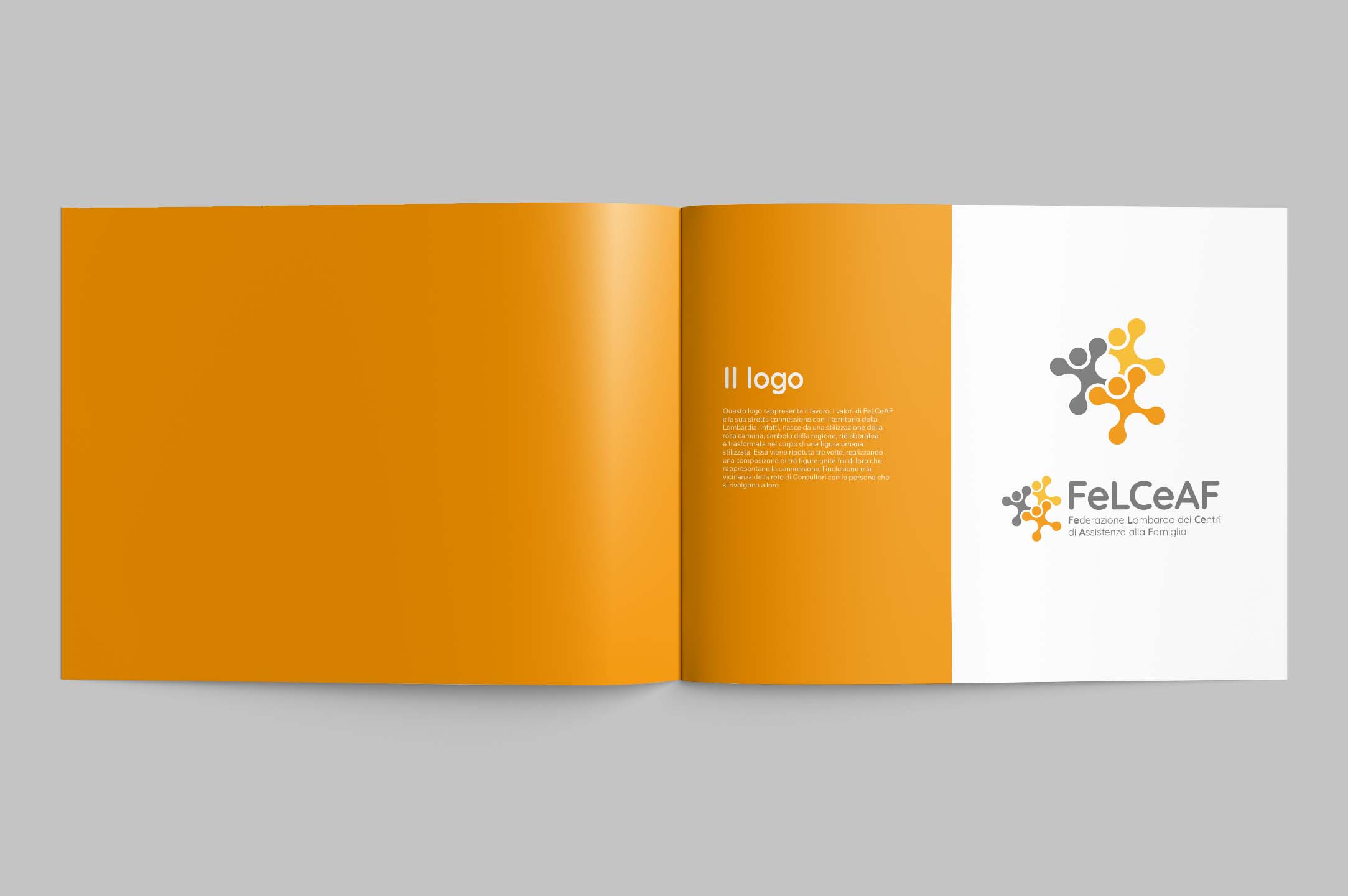 Mockup del brandbook del logo di FeLCeAF