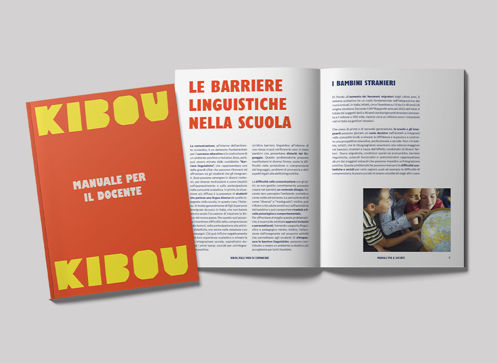 Mockup del manuale docente del gioco Kibou